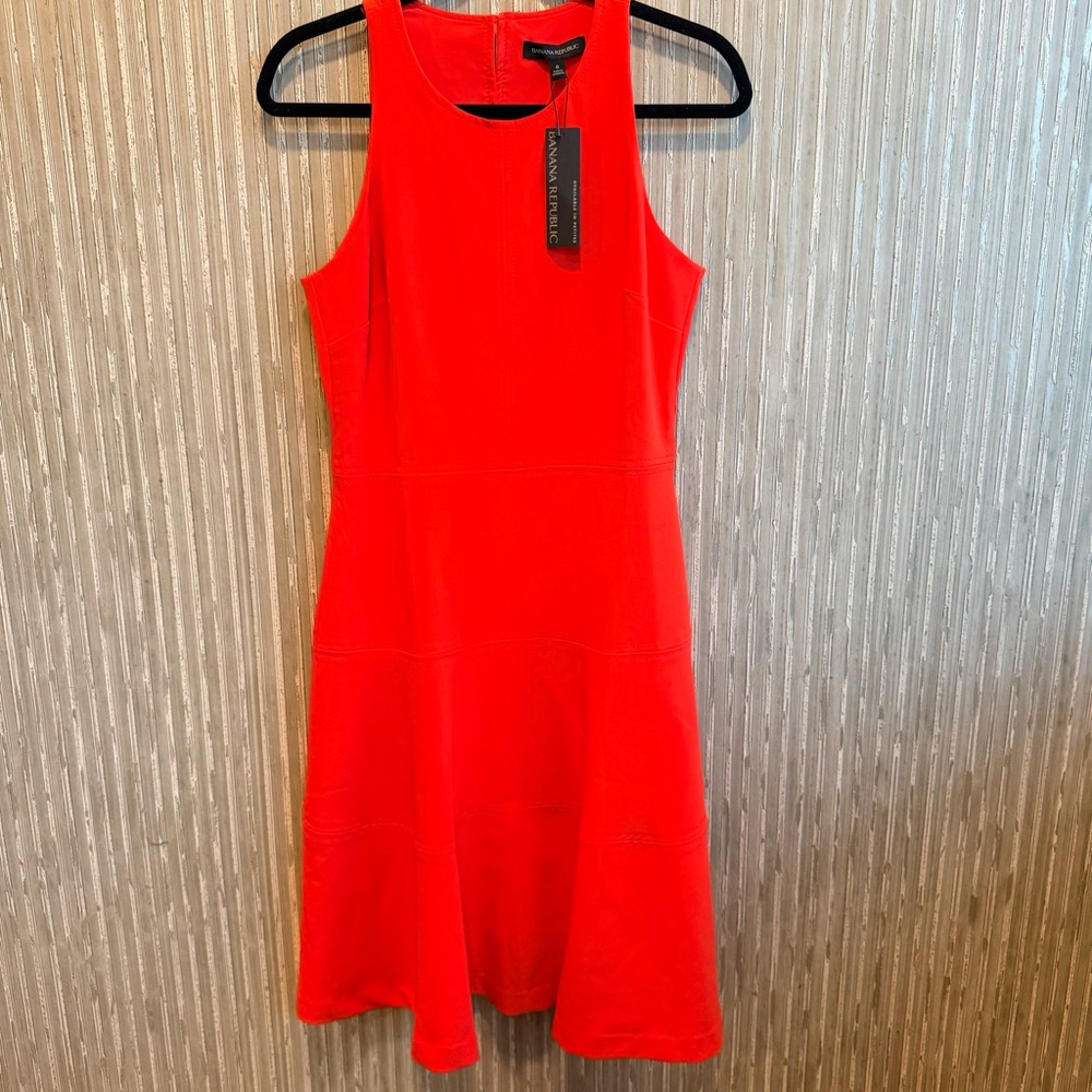 BANANA REPUBLIC Fit & Flare Midi Dress Sleeveless Wedding Guest Size 8 NWT